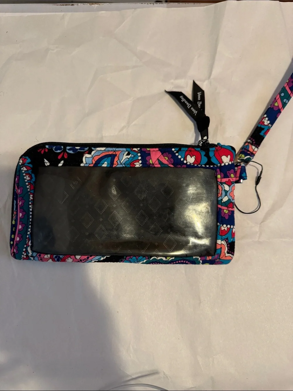 Vera Bradley Multicolor Floral Wristlet Wallet in Blue and Pink